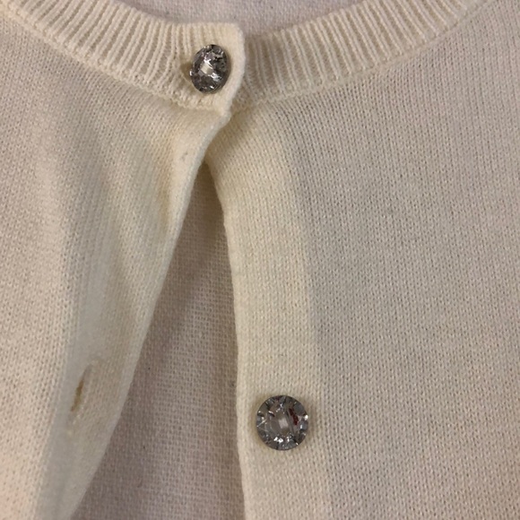 Loft: cream cardigan w/crystal buttons. - Picture 2 of 2